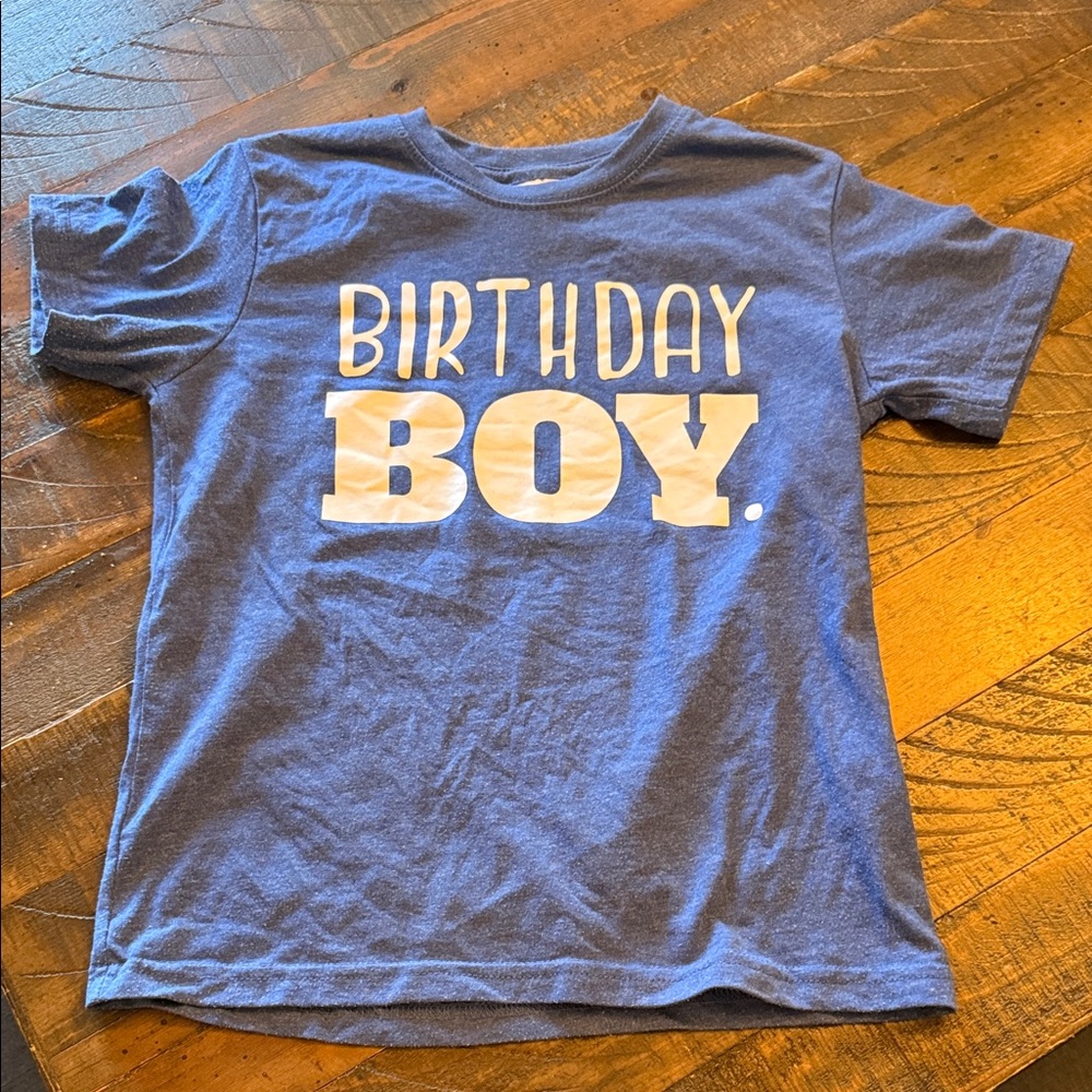 Stylish Blue 'Birthday Boy' Kids T-Shirt